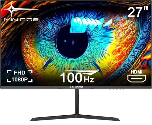Produktbild: Minifire 27 Zoll Monitor, 100 Hz, Anti-Flicker, Full HD, 1080p Monitor PC Bildschirm mit HDMI USB-C Ports (MF27X3AL Typ-C-Kabel im Lieferumfang enthalten)