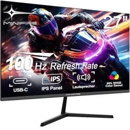 Produktbild: Minifire-Caixun Monitor - 27-Zoll-Bildschirm im rahmenlosen Design, IPS, 100Hz, USB Tpye-C, FHD, mit eingebautem Lautsprecher, sRGB110%, 300 Nits, FreeSync，HDMI DP USB-C Anschlüsse