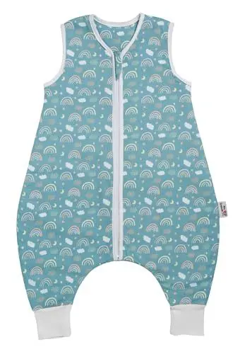 Produktbild: miniFreunde Premium Babyschlafsack - Ganzjahres Schlafsack mit Füßen 1,5 TOG - 100% Baumwolle - Oeko-Tex Zertifiziert (70 cm, Rainbow)