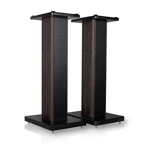 Produktbild: minify BS-S8-1 Paar 52cm MDF Boxenständer in nussbaum/Lederoptik-Finish - ideal für Boxen mit Holzdekor