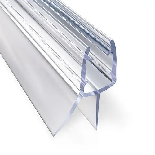 Produktbild: minify Duschdichtung für Glastüren (5-8mm) – Dichtung Dusche Glastür Transparentes U-Profil mit Milchglas-Dichtlippen in verschiedenen Längen erhältlich ( 3 x 39CM )