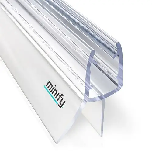 Produktbild: minify Duschdichtung für Glastüren (5-8mm) – Dichtung Dusche Glastür Transparentes U-Profil mit Milchglas-Dichtlippen in verschiedenen Längen erhältlich ( 4 x 39CM )