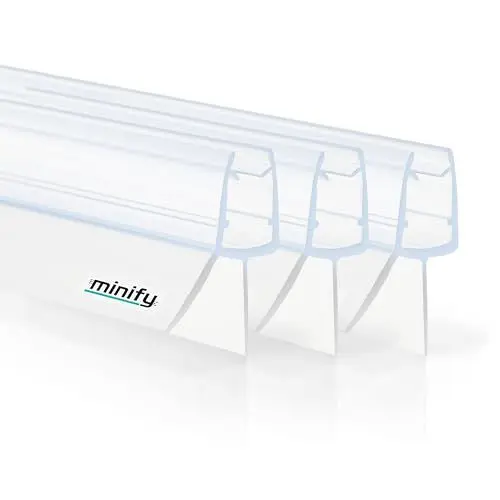 Produktbild: minify Duschdichtung für Glastüren (5-8mm) – Dichtung Dusche Glastür Transparentes U-Profil mit Milchglas-Dichtlippen in verschiedenen Längen erhältlich ( 3 x 90CM )