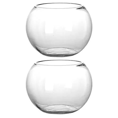 Produktbild: Mini-Glaskugel-Goldfischschale: 2 Stück, robuste Glasvasen, Tischdekoration, Tischdekoration