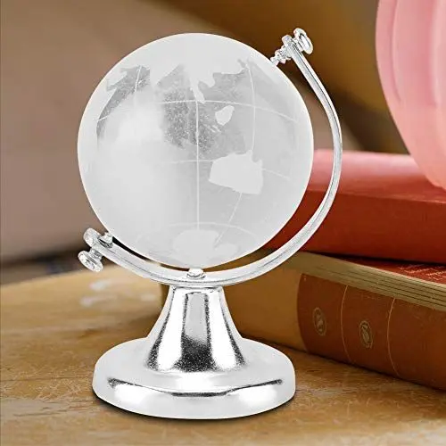 Produktbild: Mini-Globus, Gold, Mini-Globus, Kristall, Rund, Erdkugel, Weltkarte, Kristallglaskugel, Kugel, Heimbüro, Dekoration, (golden) (Silber)