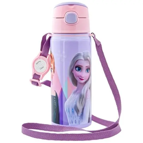 Produktbild: miniHeld Kinder Trinkflasche Frozen 600ml Aluminium Flasche Tragegurt ELSA Anna