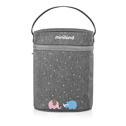 Produktbild: Miniland 89320 Isoliertasche für Isolierkannen und Babyflaschen, thermibag Double Azure-Rose, grau