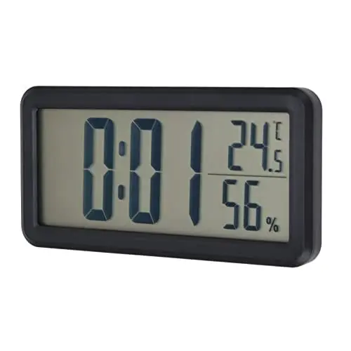 Produktbild: Mini-LCD-Digitalwecker mit Temperatur- und Luftfeuchtigkeitsanzeige, Tragbar und an der Wand Montierbar