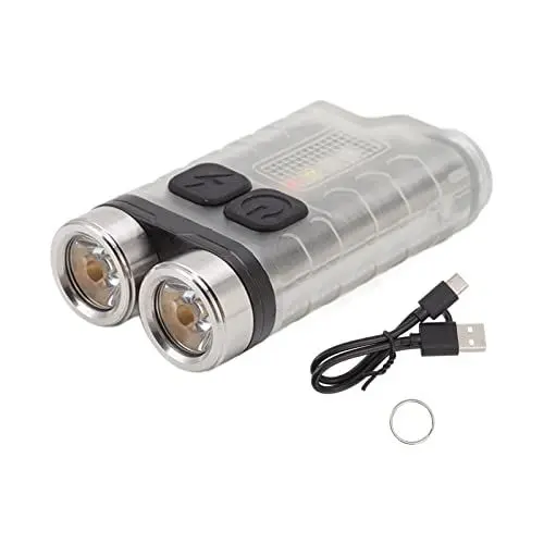 Produktbild: Mini-LED-Schlüsselanhänger-Taschenlampe, Kleine Taschen-LED-Taschenlampe, Schlüsselanhänger-Taschenlampe, Schlüsselanhänger-LED-Taschenlampe, USB-wiederaufladbare Hohe Lumen, Helle,(Weiß)