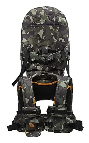 Produktbild: MiniMeis G4 - Baby Schultertrage mit Rückenunterstützung - faltbares Kinder Tragesystem - bis zu 18 kg (camouflage)