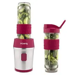 Produktbild: Mini-Mixer/Smoothiemaker/kompakt / 570 ml H.Koenig SMOO10 BPA-free/leistungsstark / 300 W / 4 Edelstahlklingen / 2 Flaschen mit Reisedeckel inklusive, Rosa