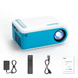 Produktbild: Nasin Mini Beamer, 1080P Unterstützter Tragbarer Filmprojektor, Heimkino und Außenbereich, Kompatibel mit IOS & Android Phone, Tablet, Laptop, TV Stick, Typ C, USB & HDMI, Beamer Bluetooth