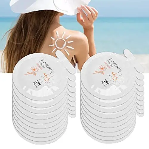 Produktbild: Mini-Sonnencreme, 20 Beutel, Gesicht, Körper, Sonnencreme, Reise-Sonnencreme, Tragbar, kein Fett, Wasserabweisend, Einzeln Verpackt, Sport-Mini-Sonnencreme, SPF46+