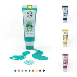 Produktbild: Miniwerk Bio Malfarbe Grün mit Schwammaufsatz aus natürlichen Rohstoffen, schadstofffrei wie Fingerfarbe - Fußabdruck , Stempel Kinder - Erinnerung und Dekoration für Baby- & Kleinkinderzimmer