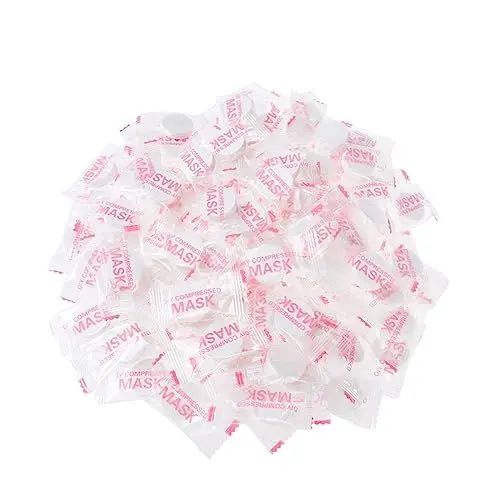 Produktbild: Minkissy 200st Trockene Gesichtsmaske Compressed Einweg Gesichts Blatt Gesichtsblatt Komprimierte Gesichts Kosmetische Gesichts- Thanksgiving-masken Verfügbar Kosmetik Stück Papier Fräulein