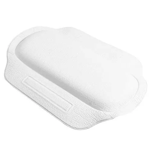 Produktbild: minkissy Badewannenkissen Badekissen Wannenkissen Fürs Bad Luxuriöses Bad Badewanne Rückenlehne Strand Zurück Kissen Kopfkissen des Spa-kissens Kopfstütze PVC Wasser Aufnehmen Weiß