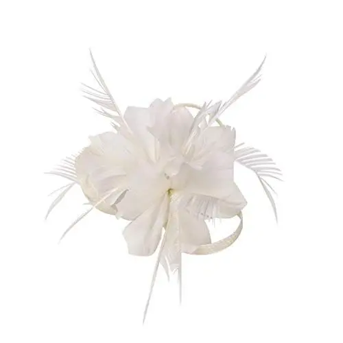 Produktbild: Minkissy Feder Haarspangen Seite Clip Flapper Kopfschmuck künstliche Feder Haarnadel Haarspange für Frauen Dame (weiß)