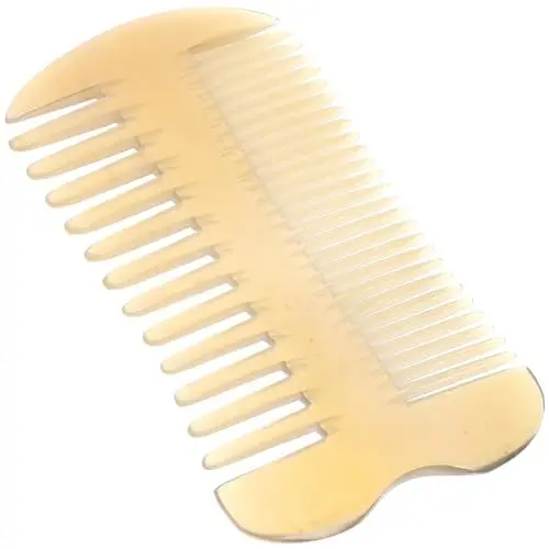 Produktbild: Minkissy Ochsenhornkamm Handgefertigte Doppelseitige Breite Zahntasche Hornkamm Antistatischer Massagekamm Haarpflegekamm für Männer Frauen Erwachsene