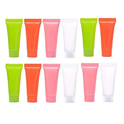 Produktbild: Minkissy Reiseflaschen 20 Stück 5 Ml Leere Nachfüllbare Kunststofftuben Flaschenverpackung Shampoo Make-Up Probenflaschen mit Klappdeckel Einwegreiseflaschen Shampoo-Reiseflasche