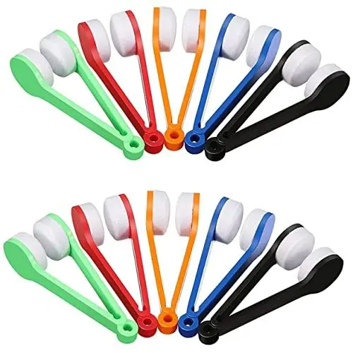 Produktbild: minkissy 10St Brillenputztuch Mini-Tücher Tragbarer Brillenreiniger tragbare Tücher Brillenputztücher screen cleaning brush bildschirmreiniger tool Brillenputzclip Bürstenclip Ballaststoff