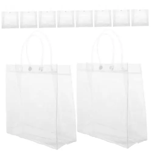 Produktbild: minkissy Geschenktütchen Klare Blumen Geschenktüten Handliche Geschenkverpackung Tote Taschen Wiederverwendbare Plastiktüten Für Party Und Veranstaltungen Geschenktasche