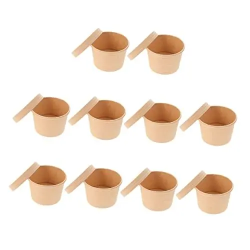 Produktbild: minkissy Eisbecher Einwegbecher 227 Ml Deckel Für Eisbecher Aus Papier Für Jungen Und Mädchen