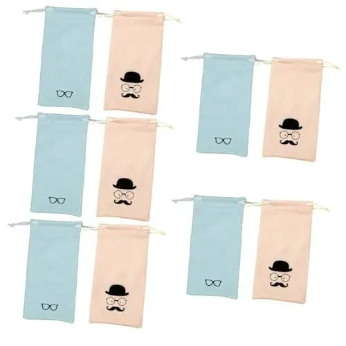Produktbild: minkissy 10 Stück Brillentaschen Weiche Brillenetuis Weiche Brillenetuis Lesebrillentaschen Weiche Brillentaschen Für Damen Brillenzubehör Brillen Sonnenbrillen Kleine
