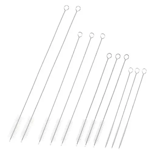 Produktbild: minkissy Flaschenreinigungsbürste Aus Edelstahl 304 11-teiliges Set Mit Griff Strohhalm-reinigungsbürste Für Strohhalme Wasserkocher Flaschenrohr Abfluss