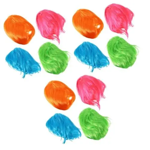 Produktbild: minkissy 12 Stk Bob Perücke mit kurzem perücken Halloween-Kostüm-Perücke Halloween-Perücke glatte Echthaarperücke gerade Perücke kurze Perücke Cosplay Kleidung Fräulein p Seide