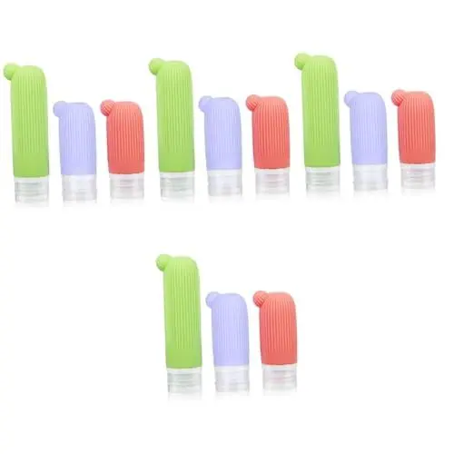 Produktbild: minkissy 12 Stk Leere Flaschen mit Kieselgel Reiseflasche Shampoo-Flaschen Körperseife Body Lotion Spenderflasche Kulturflaschen für unterwegs Mit Deckel Lotionsflasche Dosierflasche reisen