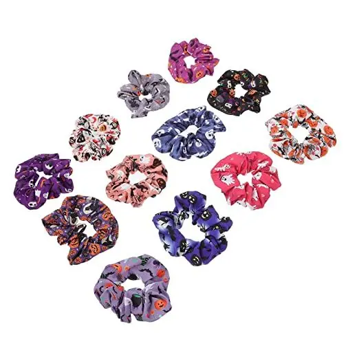 Produktbild: Beatifufu 12stücke Halloween Haargummis Bunte Haarschleifen Für Elastische Haarbänder Vielseitige Haaraccessoires Für Partys Und Festliche Anlässe