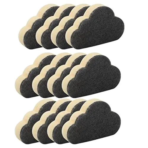 Produktbild: minkissy 12stücke Wolkenform-reinigungsschwämme Für Küche Geschirr Tassen Schüsseln Schreibtisch Rot Und Schwarz Langlebig Leicht Zu Reinigen