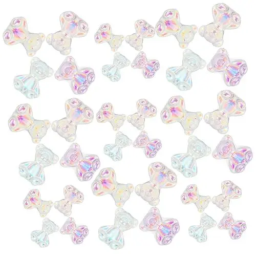 Produktbild: minkissy 132 Stück Bär Nageldekoration Kristall Bär Für Nägel Nagelkunst Mit Strasssteinen Gummiartige Cabochons Nagel-kristall-anhänger Süße Nagelanhänger Charme 3d Dekorativer Bohrer Harz