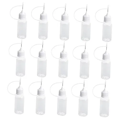 Produktbild: minkissy 15 Stücke Präzision Spitze Kleber Flaschen Metall Flaschen Für Home Reparatur