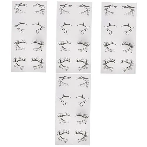 Produktbild: minkissy 16 Paare Halloween-eyeliner-aufkleber Temporäre Eyeliner-tattoo-aufkleber Temporäre Augen-make-up-aufkleber Make-up-lidschatten-aufkleber Party-eyeliner Schmücken Pvc 3d Mädchen