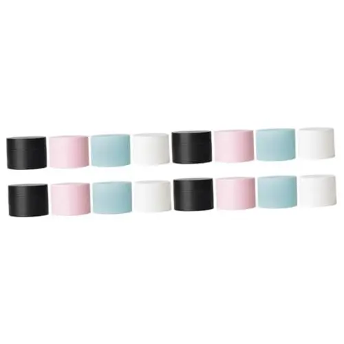 Produktbild: minkissy 16 Stk Farbe Cremetiegel Salbendose aus Kunststoff Kosmetikbehälter cremig Buttercreme Behälter für Lotionsdosen kleine Glasflasche pp Sahneflasche Verpackungsbox Plastikdose