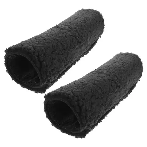 Produktbild: minkissy 1 Paar Armlehnenbezug Für Rollstuhlfahrer Griffabdeckungen Für Bürostühle Rollstuhl-armpolster Armlehnenbezüge Für Gaming-stühle Bürostuhlteile Knie Scooter Roller Black Sherpa