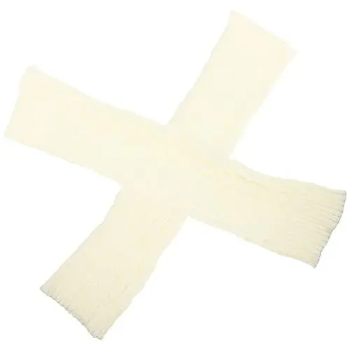 Produktbild: minkissy 1 Paar Beinwärmer Socken Für Mädchen Mädchensocken Strümpfe Für Mädchen Kleidersocken Für Damen Zubehör Abs Schwarze Beinstulpen Lange Socken Hexensocken Kniehoch Weiß 100% Acryl