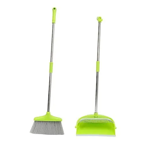Produktbild: minkissy Robustes Besen- Und Kehrschaufel-Set – Reinigungsset Für Zuhause – Winddichte Schaufel – Effizienter Haarfänger – Freistehende Aufbewahrung – Perfekt Für Jeden