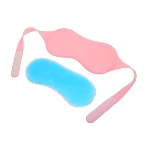 Produktbild: minkissy 1 Satz Gel-Augenmaske schlafmaske gel augenmaske augenklappe augenmassage eyepatch Entspannungsmaske heiß und kalt Gesichtsmaske reisen Augenmaske aus Silikon Rosa