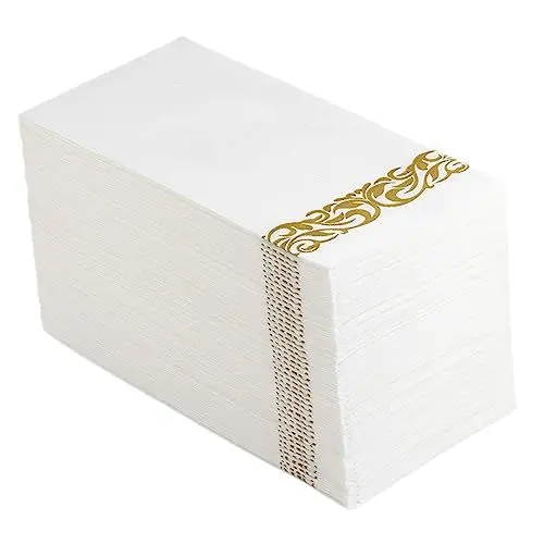 Produktbild: minkissy 1 Satz Papierserviette Dekorative Partyservietten Urlaubsangebot Servietten Für Die Brautparty Cocktailservietten Weißes Dekor Silberdekor Golden Jungfräulicher Zellstoff 25st