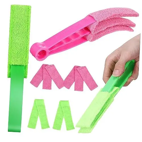 Produktbild: minkissy Fensterreinigungsset – Jalousie-reinigungs-staubtuch-werkzeug Jalousie-bürstenset Jalousie-reinigungs-staubtuch