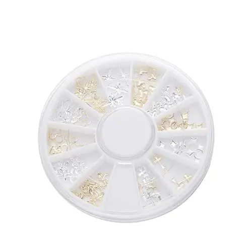 Produktbild: minkissy Nailart-metalldekor-nieten-set 12 Gitter Nailart-dekorationen Nailart-design-zubehör Geeignet für Mädchen und Frauen 18 Stile Nailart-