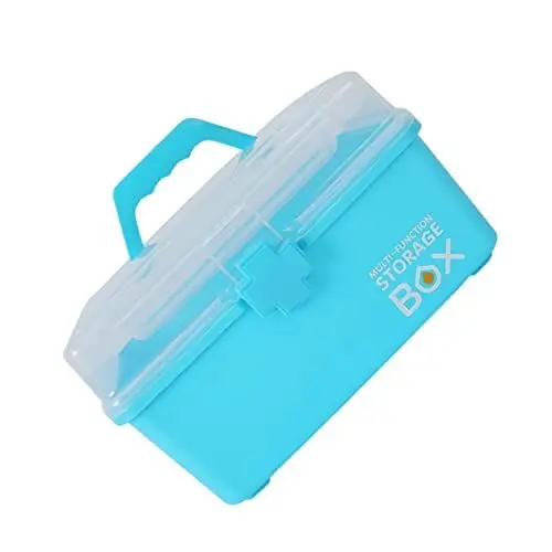Produktbild: minkissy 1stk Hausapotheke Kinder Medizin Fall Medizinische Erste Hilfe Erste-hilfe-kasten Erste-hilfe-set Für Babys Erste-hilfe-set Für Das Büro Medizin-kit Blue Plastik