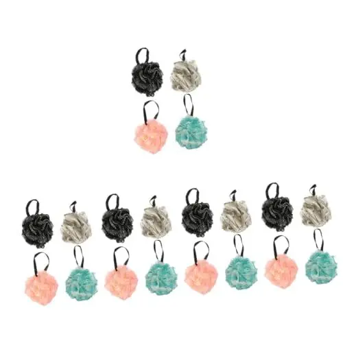Produktbild: minkissy 20 Stück Badekugel Peeling Duschschrubber Hautreiniger Bad Hautschrubber Luffa Duschball Badreinigung Schrubber Körperhaut Reinigungswerkzeug Badetuch