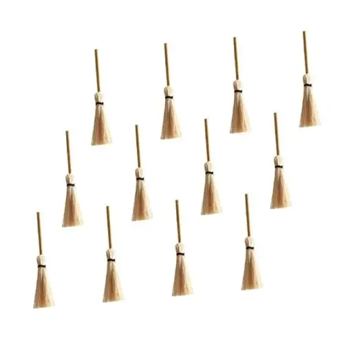 Produktbild: minkissy 20st Mini-Besen Weiße Accessoires Tischdekoration Christbaumschmuck Schreibtischaufsatz Besen Miniatur Foto-Requisite Zubehör Für Spielhäuser Puppe Natürlicher Bambus Handbuch