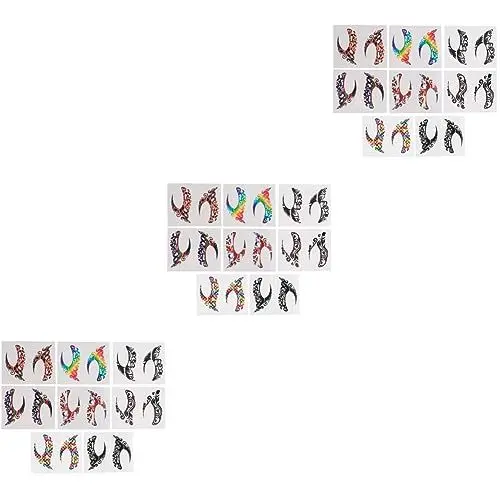 Produktbild: minkissy 24 Paar Lidschatten-Eyeliner-Aufkleber Strass-Dekor Halloween-Aufkleber Strass-Aufkleber Für Gesicht Augendekorationen Augen-Tattoo Make-Up Gesicht Augenaufkleber