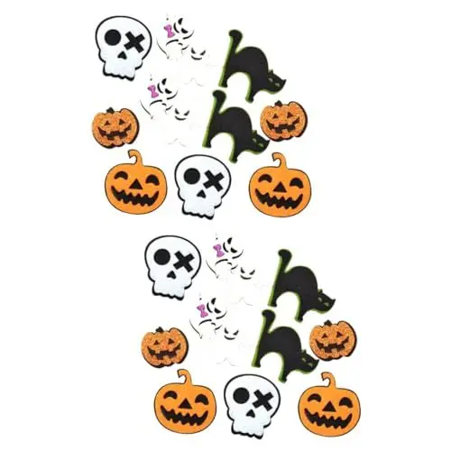 Produktbild: minkissy 24 Stk Halloween-Kostümzubehör Rucksack-Patches Halloween-Partygeschenke LED halloween basteln halloween dekoration Filzscheiben DIY Filzstoff Handbuch Filzblatt Material gefühlt