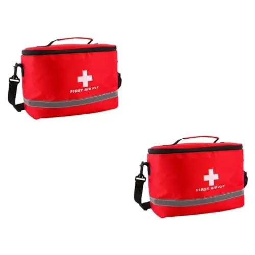 Produktbild: minkissy 2St Erste-Hilfe-Tasche notfallkit rettungsdienst koppel verbandskasten für auto set Taschen Notfall Erste-Hilfe-Reisetasche draussen Notfalltasche rot