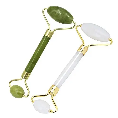 Produktbild: minkissy Jade-roller-set Für Das Gesicht 2-in-1-roller Zur Hautpflege Natürliches Werkzeug Für Geschwollene Augen Glatte Haut